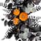 20" Halloween Pumpkin & Flower Pre-Lit LED Wreath